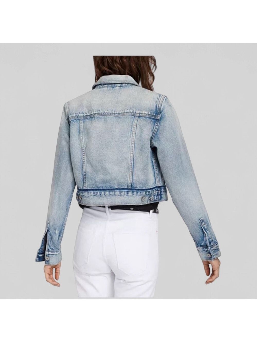 ALLSAINTS Distressed Denim Jacket Blue size-Small EUC - Picture 3 of 15